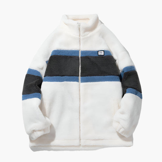 TRENDLER – Damen Wende Mantel Fleece | Warmer Veganer Wintermantel mit Kapuze & Bequemer Passform