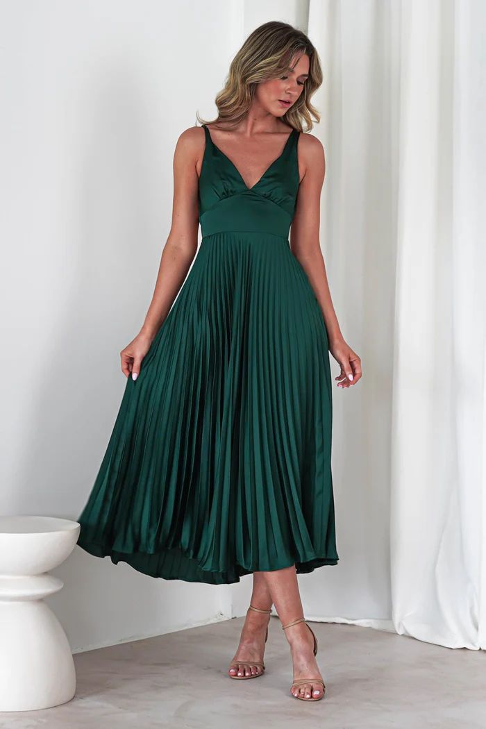 TRENDLER – Damen Kleid Plissiert mit V-Ausschnitt | Sommer Trägerkleid Elegant & Bequem